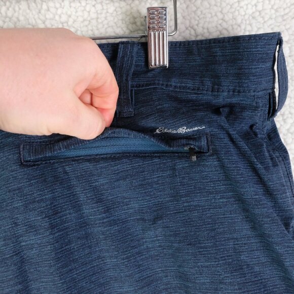 Eddie Bauer Travex Shorts Mens 36 Blue Hybrid Nylon Hiking Beach Summer - Picture 4 of 11